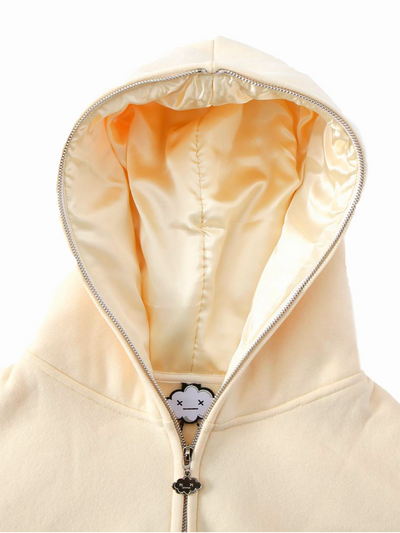 SILK HOOD CLOUD ZIP-UP