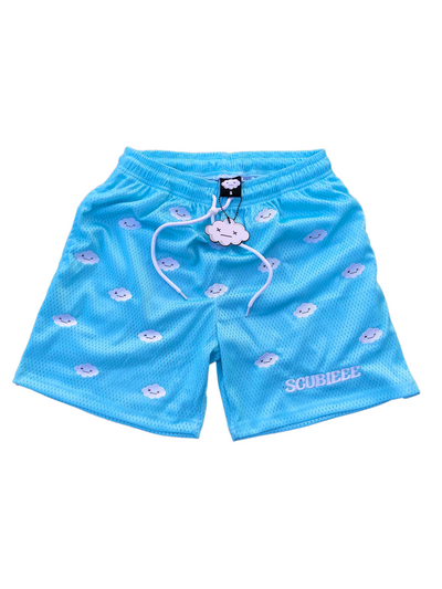 TECH MESH CLOUD PATTERN SHORTS