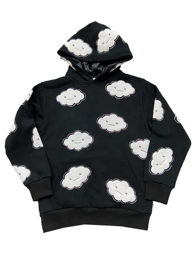 FULL RHINESTONE PUFF PRINT HOODIE